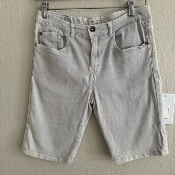 ZARA Kids Grey Denim Long Shorts Adjustable Waist Cotton Stretch 5 Pocket 13/14Y - Picture 8 of 16